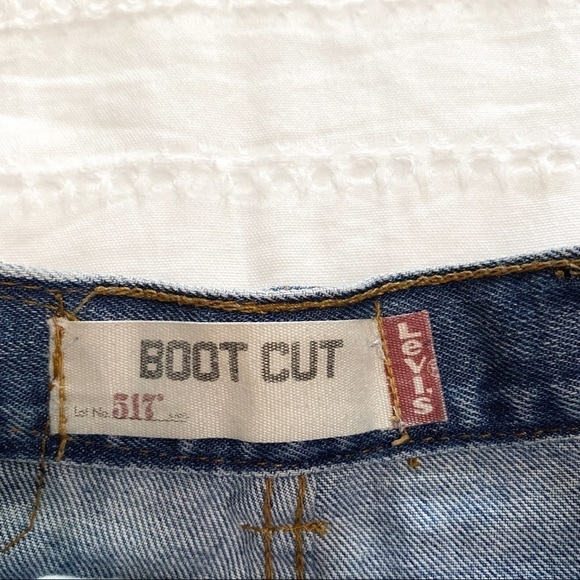 LEVI’S 517  BOOTCUT DIY HIGH RISE FRAYED ULTRA SHORT DENIM SHORTS - XS - Picture 3 of 9